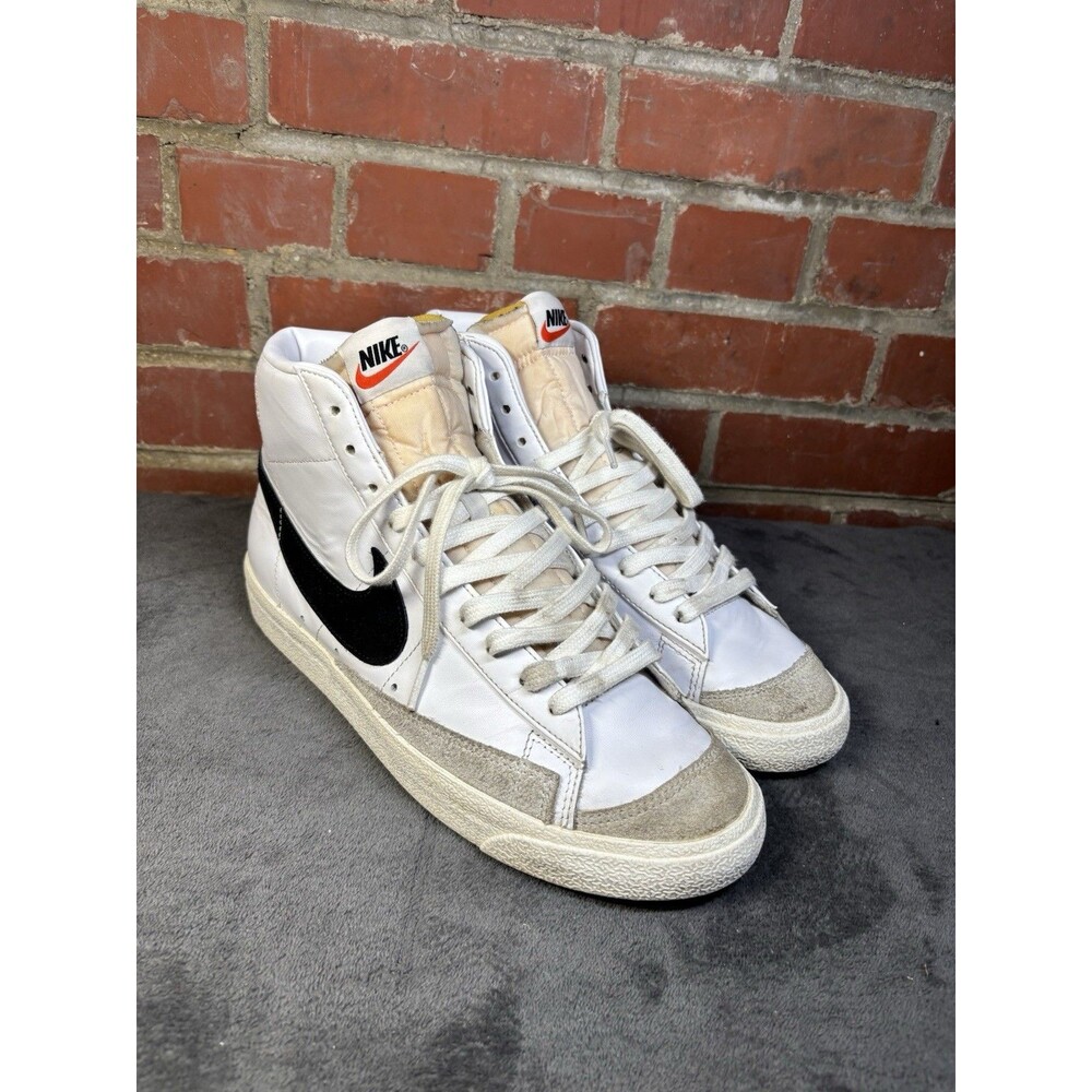 Nike Blazer Mid 77 Vintage White Black Athletic BQ6806-100 Mens US 10